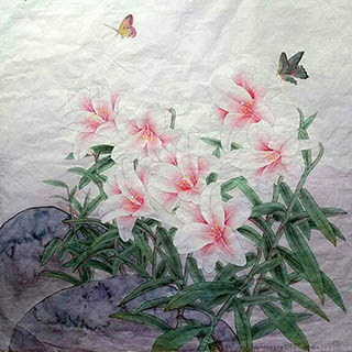 Chinese Lily Painting,66cm x 66cm,nx21170007-x