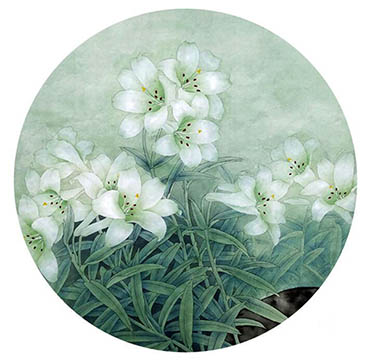 Chinese Lily Painting,66cm x 66cm,nx21170010-x