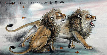 Chinese Lion Painting,120cm x 240cm,4696010-x