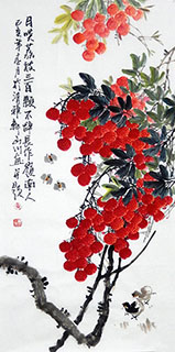 Chinese Lychee Painting,50cm x 100cm,2357023-x