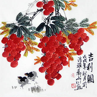 Chinese Lychee Painting,50cm x 50cm,2357032-x