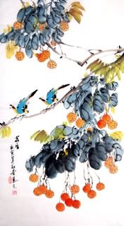 Chinese Lychee Painting,50cm x 100cm,2437005-x