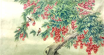 Chinese Lychee Painting,97cm x 180cm,2574038-x
