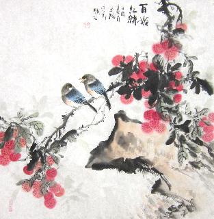 Chinese Lychee Painting,66cm x 66cm,dyc21099053-x