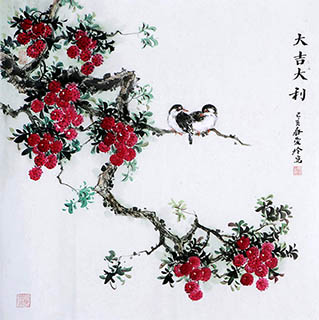 Chinese Lychee Painting,68cm x 68cm,gal21178012-x