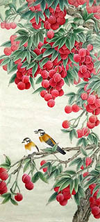 Chinese Lychee Painting,30cm x 70cm,nx21170025-x