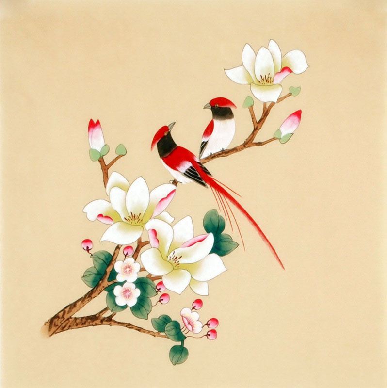 16 птичек на китайском. Китайская живопись Джузеппе Кастильоне. Китайская живопись Хуа Няо. Китайские цветы. Цветы в азиатском стиле.