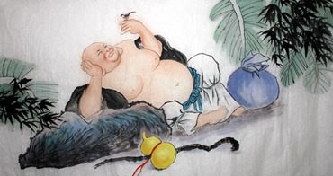 Chinese Maitreya Painting,97cm x 180cm,3348021-x
