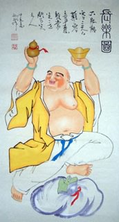 Chinese Maitreya Painting,50cm x 100cm,3519055-x