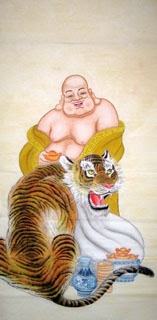 Chinese Maitreya Painting,66cm x 136cm,3774005-x