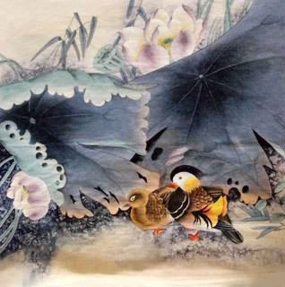 Chinese Mandarin Duck Painting,66cm x 66cm,2336108-x