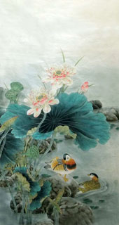 Chinese Mandarin Duck Painting,66cm x 136cm,2352039-x