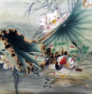 Chinese Mandarin Duck Painting,69cm x 69cm,2533031-x
