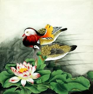 Chinese Mandarin Duck Painting,69cm x 69cm,2614042-x