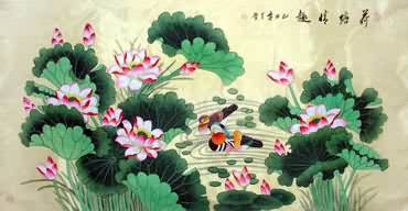 Chinese Mandarin Duck Painting,97cm x 180cm,2617046-x