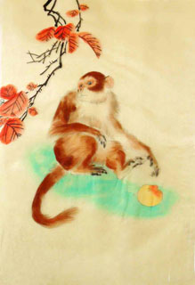 Chinese Monkey Painting,28cm x 35cm,4336005-x