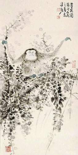 Monkey,69cm x 34cm(27〃 x 13〃),4493005-z