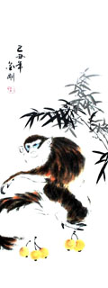 Chinese Monkey Painting,40cm x 100cm,4494008-x