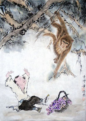 Monkey,63cm x 46cm(25〃 x 18〃),4495009-z