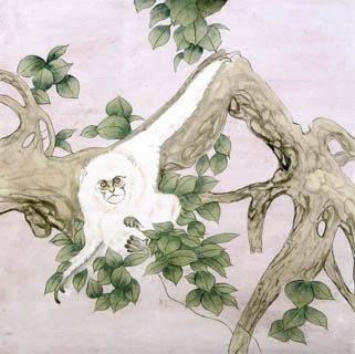 Chinese Monkey Painting,66cm x 66cm,4616004-x