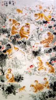 Chinese Monkey Painting,80cm x 150cm,4695041-x