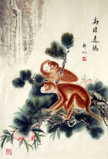Chinese Monkey Painting,69cm x 46cm,4700046-x