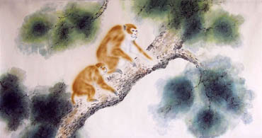 Chinese Monkey Painting,66cm x 130cm,4737054-x