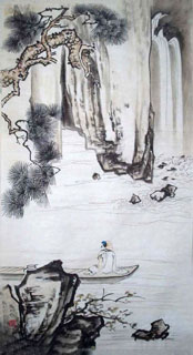 Chinese Mountain and Water Painting,50cm x 100cm,1006027-x