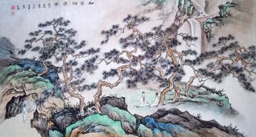 Chinese Mountain and Water Painting,50cm x 100cm,1006041-x
