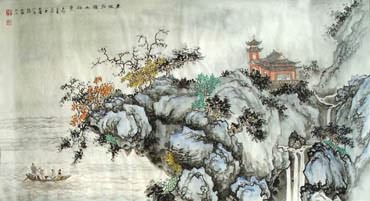 Chinese Mountain and Water Painting,50cm x 100cm,1006063-x