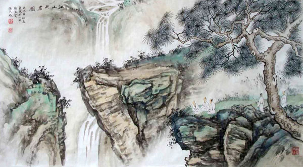 Mountain and Water,50cm x 100cm(19〃 x 39〃),1006065-z