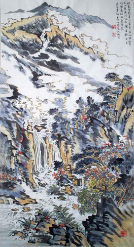Mountain and Water,50cm x 100cm(19〃 x 39〃),1006074-z
