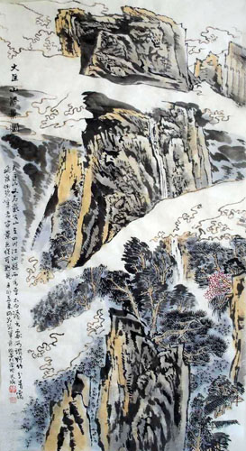 Mountain and Water,50cm x 100cm(19〃 x 39〃),1006076-z