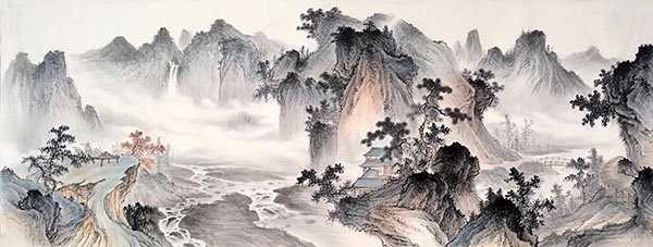 Mountain and Water,70cm x 180cm(27〃 x 70〃),1011065-z