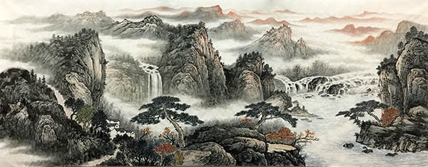 Mountain and Water,70cm x 180cm(27〃 x 70〃),1011069-z