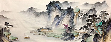 Chinese Mountain and Water Painting,70cm x 180cm,1011073-x