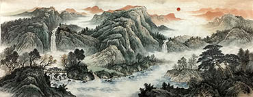 Chinese Mountain and Water Painting,70cm x 180cm,1011100-x