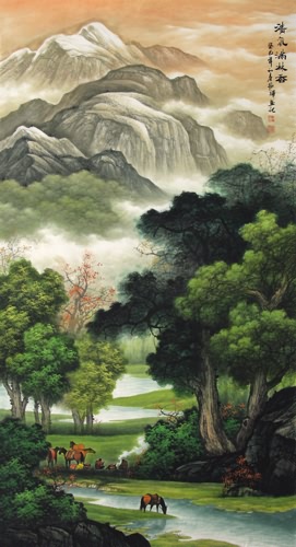 Mountain and Water,97cm x 180cm(38〃 x 70〃),1135079-z