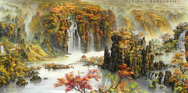 Chinese Mountain and Water Painting,124cm x 248cm,1328001-x