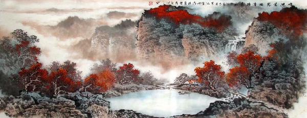 Mountain and Water,70cm x 180cm(27〃 x 70〃),lh11083021-z