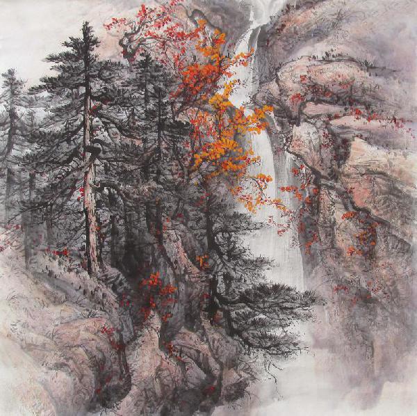 Mountain and Water,68cm x 68cm(27〃 x 27〃),qy11085002-z