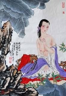 Chinese Nude Girl Painting,69cm x 46cm,3776036-x