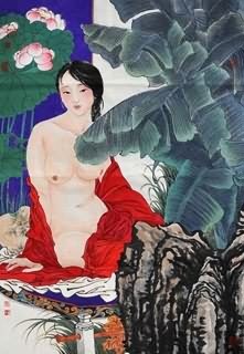 Chinese Nude Girl Painting,69cm x 46cm,3776037-x
