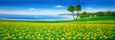 Landscape Oil Painting,40cm x 120cm,6158028-x