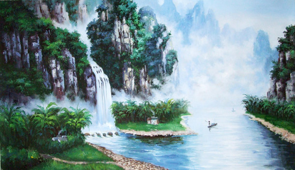 Landscape Oil Painting,50cm x 90cm(19〃 x 35〃),6160002-z