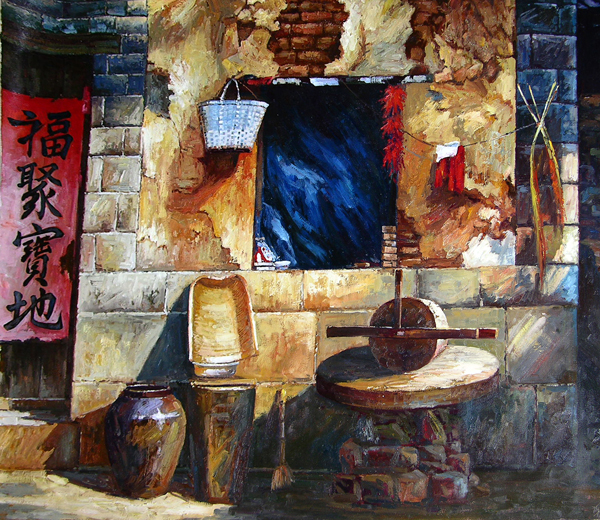 Landscape Oil Painting,100cm x 125cm(39〃 x 49〃),6161006-z