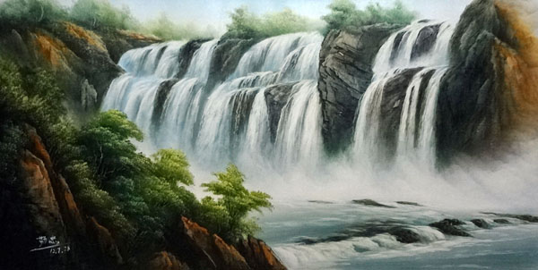 Landscape Oil Painting,50cm x 100cm(19〃 x 39〃),6168002-z