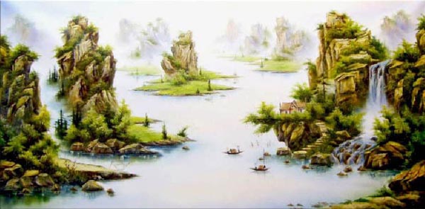 Landscape Oil Painting,50cm x 100cm(19〃 x 39〃),6168004-z