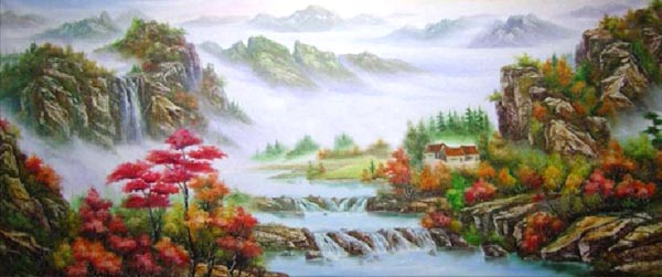 Landscape Oil Painting,50cm x 100cm(19〃 x 39〃),6168005-z
