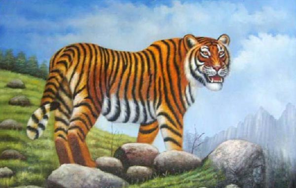 Animal Oil Painting,60cm x 90cm(23〃 x 35〃),6473009-z